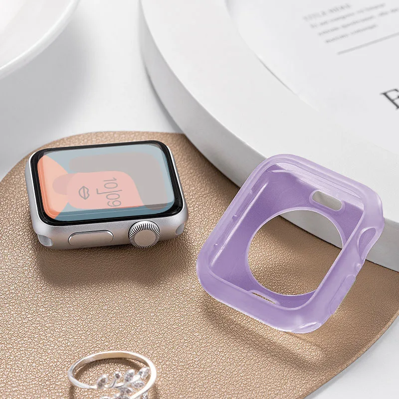 Glow-in-the-Dark Soft TPU Case for Watch, No Screen, Multiple Sizes Available