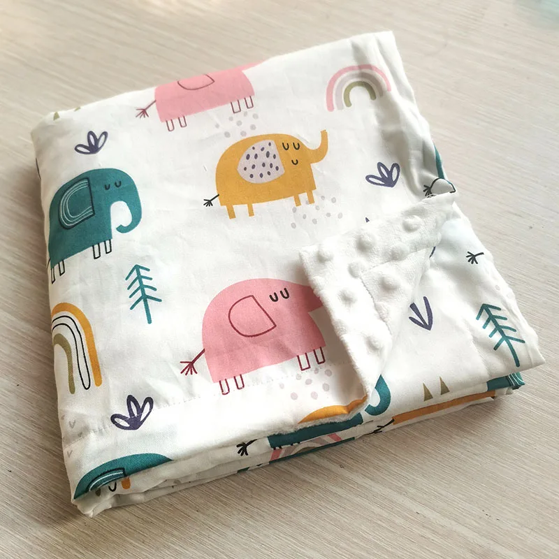 Spring Baby Blanket Warm Double Layer Swaddle Wrap Newborn Thermal Soft Fleece Bath Towel Baby Stroller Blanket Sleepsack 76*102 2