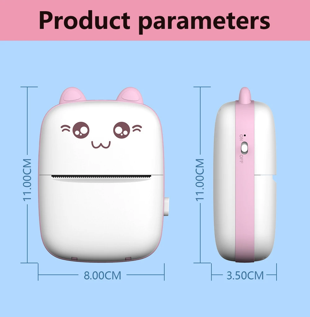Portable Mini Printer Bluetooth Wrong Question Printing Thermal Printers Phone Photo Title Note Print Children's Gifts 3