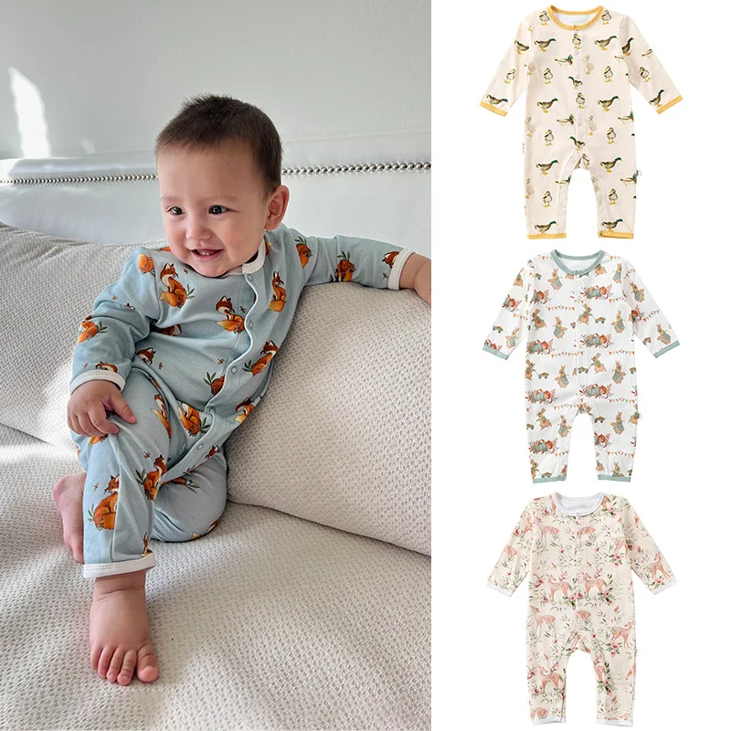

Jenny&Dave Baby jumpsuit, spring and autumn new baby crawling clothes, spring clothing for boys and girls, pure cotton long slee