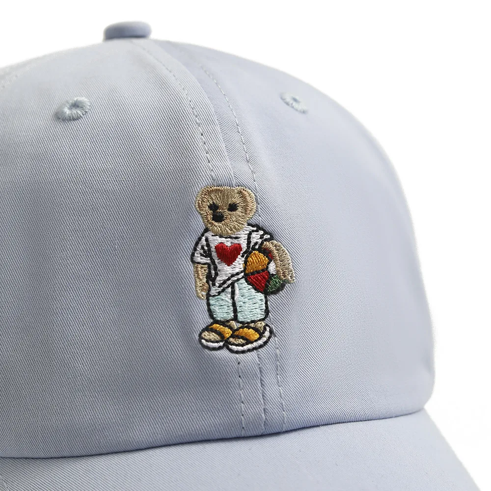 Summer Running Sports Cap High Quality Bear Embroidery Baseball Cap Tennis Sun Hat Soft Top Duck Tongue