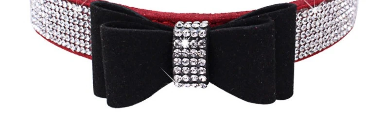 Haustierhalsband, glänzendes Strass-Hundehalsband, Schleife, Katzenhalsband, bequemes, verstellbares Halsband, um Verlust zu verhindern – Detail 8