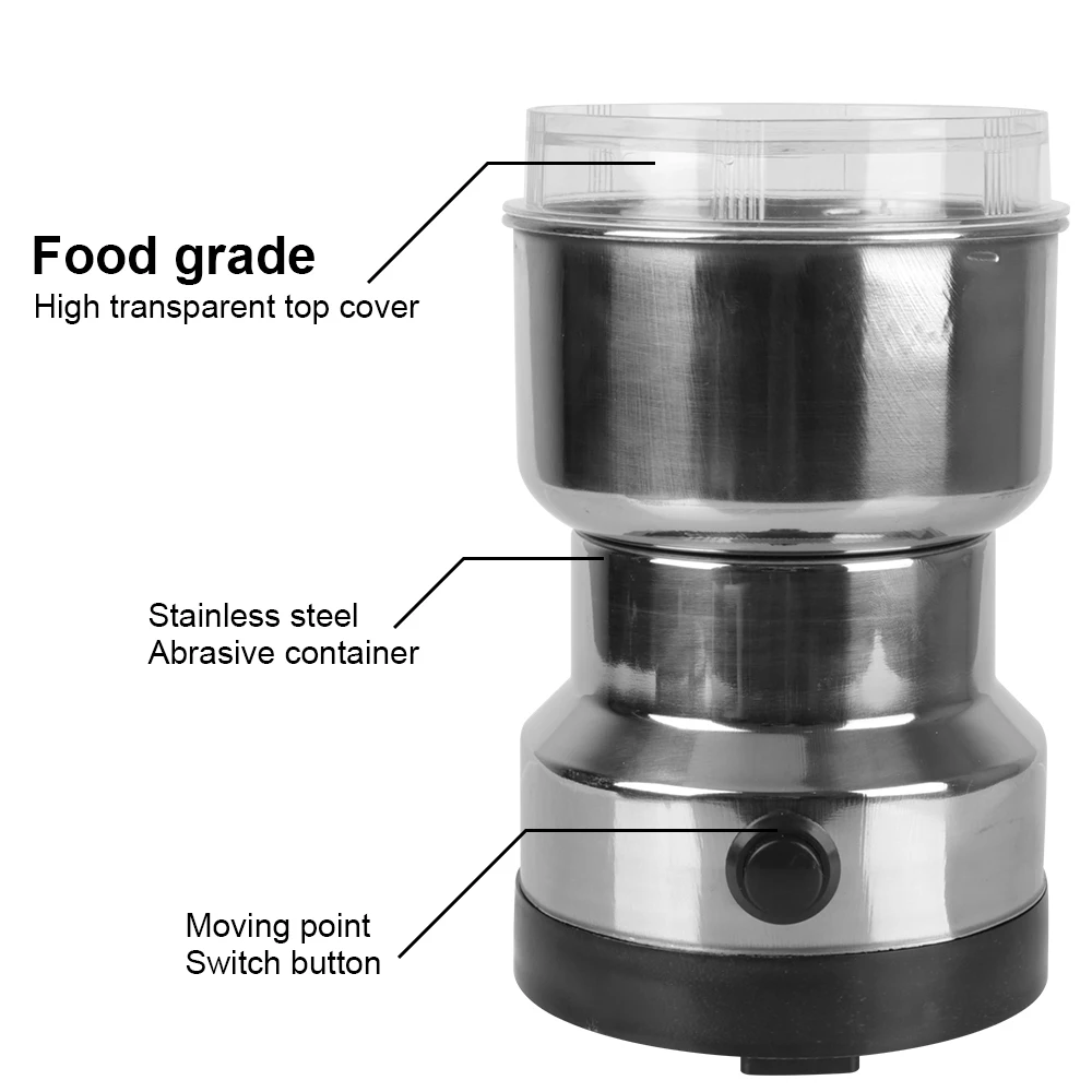 Coffee Grinder Nuts Beans Spices Blender Grains Grinder Machine Electric for home Kitchen Multifunctional Coffe Chopper Blades