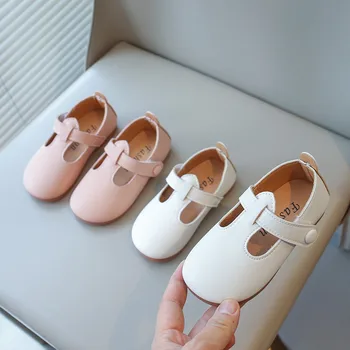 Toddlers Girls Leather Shoes Princess Sweet Simple Classic Kids Leather Flats for Medium Girl Children Dress Shoes for Wedding 4