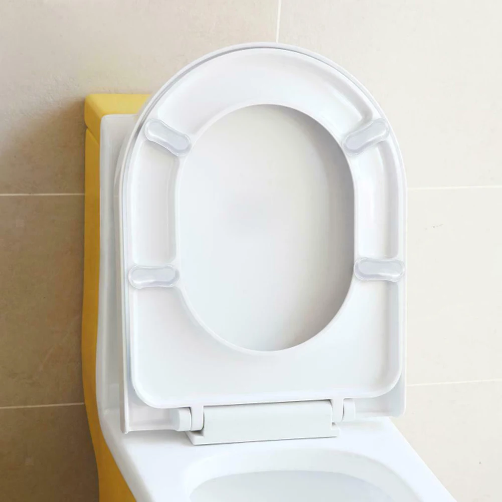 Toilet Seat Accessories 4pcs/set Toilet Lid Cushion Pads Toilet Seat Bumper Silicone Pad Buffers Bathroom Accessories Shock Absorber Replacement