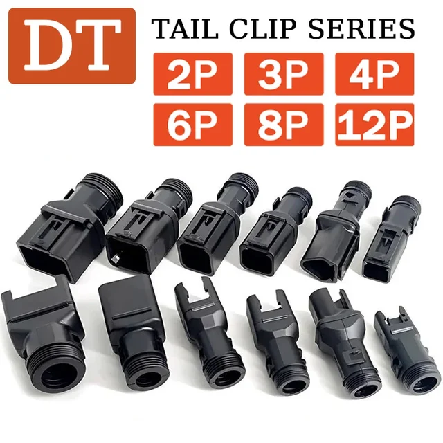 DT connector tail clip connectors 1011-227-0205 2-12P male female fixed protective sheath corrugated pipe fixed clip harness 1