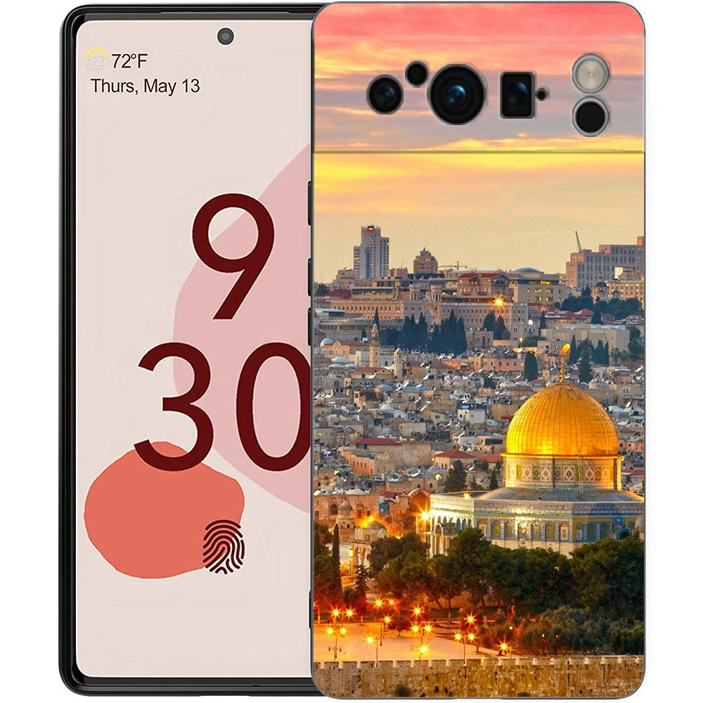 Explore Jerusalem: Shockproof TPU Black Phone Case - Soft & Durable Cover