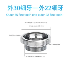 Universal Fine Tooth Faucet Conversion Thread Adapter - Multi-Size Compatibility (External M30 to M22)