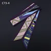 Silk Scarf New 2023 Geometric Pattern Small Scarf Versatile Polka Dot Decorative Scarf Thin Narrow Oblique Angle Binding Ribbon 4