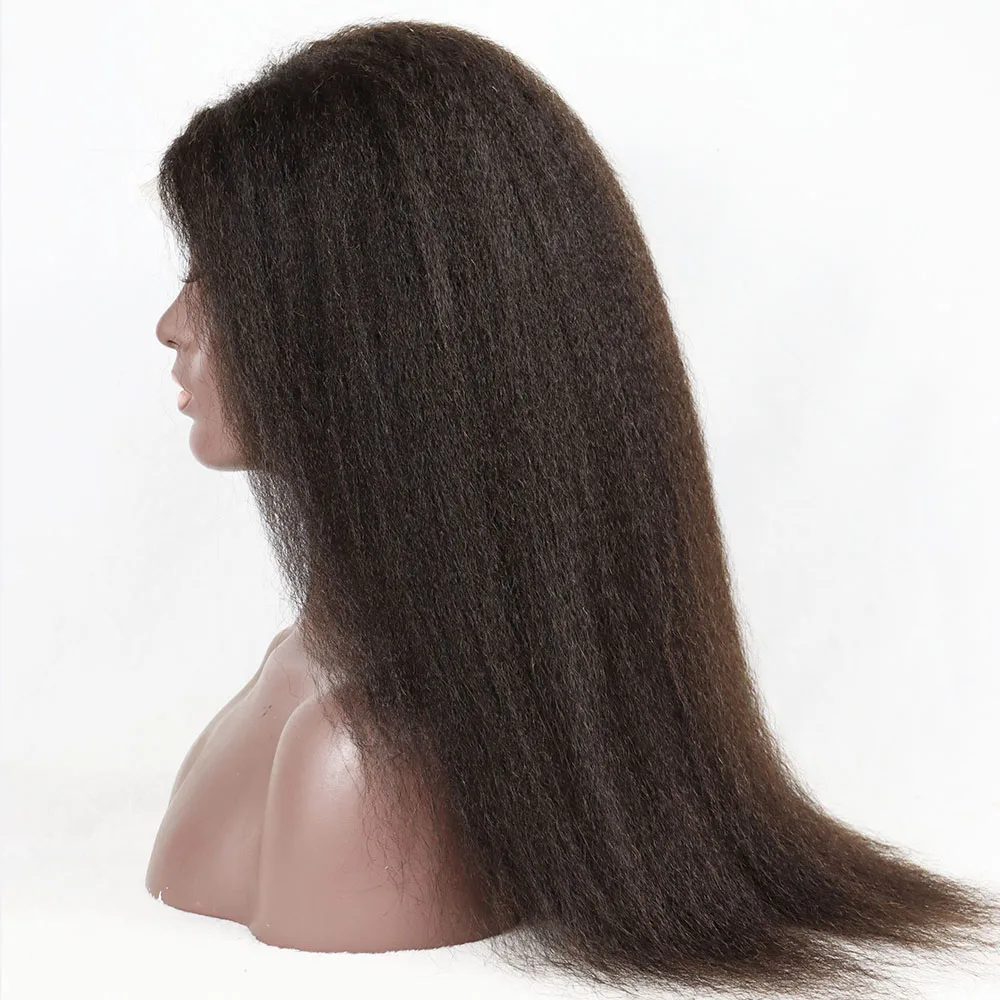 Parrucca in Capelli Umani Vergini Remy 100% | Capelli Lisci Afro Kinky a Densità Elevata | Frontale in pizzo HD trasparente dall'aspetto naturale - immagine 2