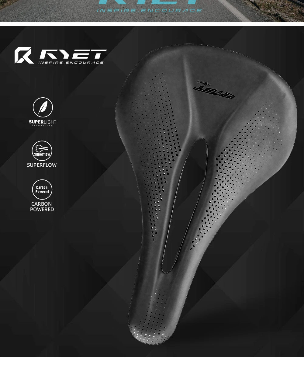 RYET 3D Gedruckt Fahrrad Carbon Sattel 140mm 143mm Super Licht Straße MTB Racing Sättel Fahrrad Sitzkissen radfahren Sitz Teile – Detail 14