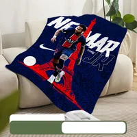 Printed Blanket Picnic Blanket  Football Star Neymars Warm Blanket Soft and Comfortable Home Travel Birthday Gift 2