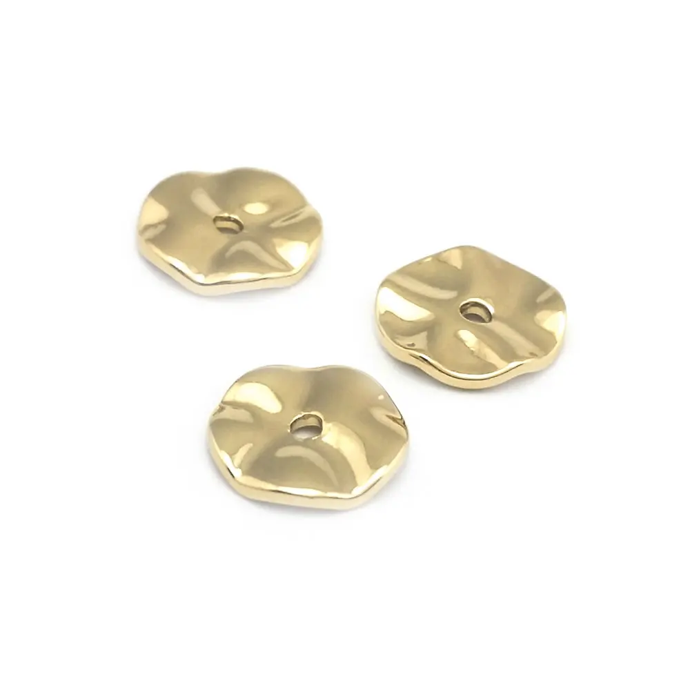 Cuentas de Espacio de Onda Redonda de Metal Dorado 18K 30PCS Alturas Varias Ideal para Hacer Joyas - details 12