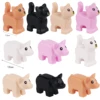 MOC Baby Animals Cat Building Blocks Pig Piggy Kitten Black Rat Wolf Snake Parrot Farm Scene Bricks Assemble Toys Children Gift 3