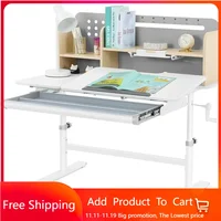 39in Wide Adjustable Height Kids Desk with Tilting Desktop, Steel Frame, Drawer, and Bookshelf Hutch, Study Child Table 1