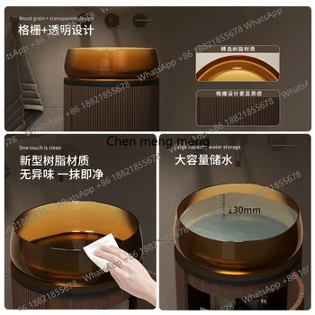 อ่างล้างหน้าทรงกลมทำจากหินเทียมแบบโปร่งใส สำหรับโรงแรม บ้าน ห้องน้ำ อ่างล้างหน้าแบบตั้งพื้นแบบอิสระ 2