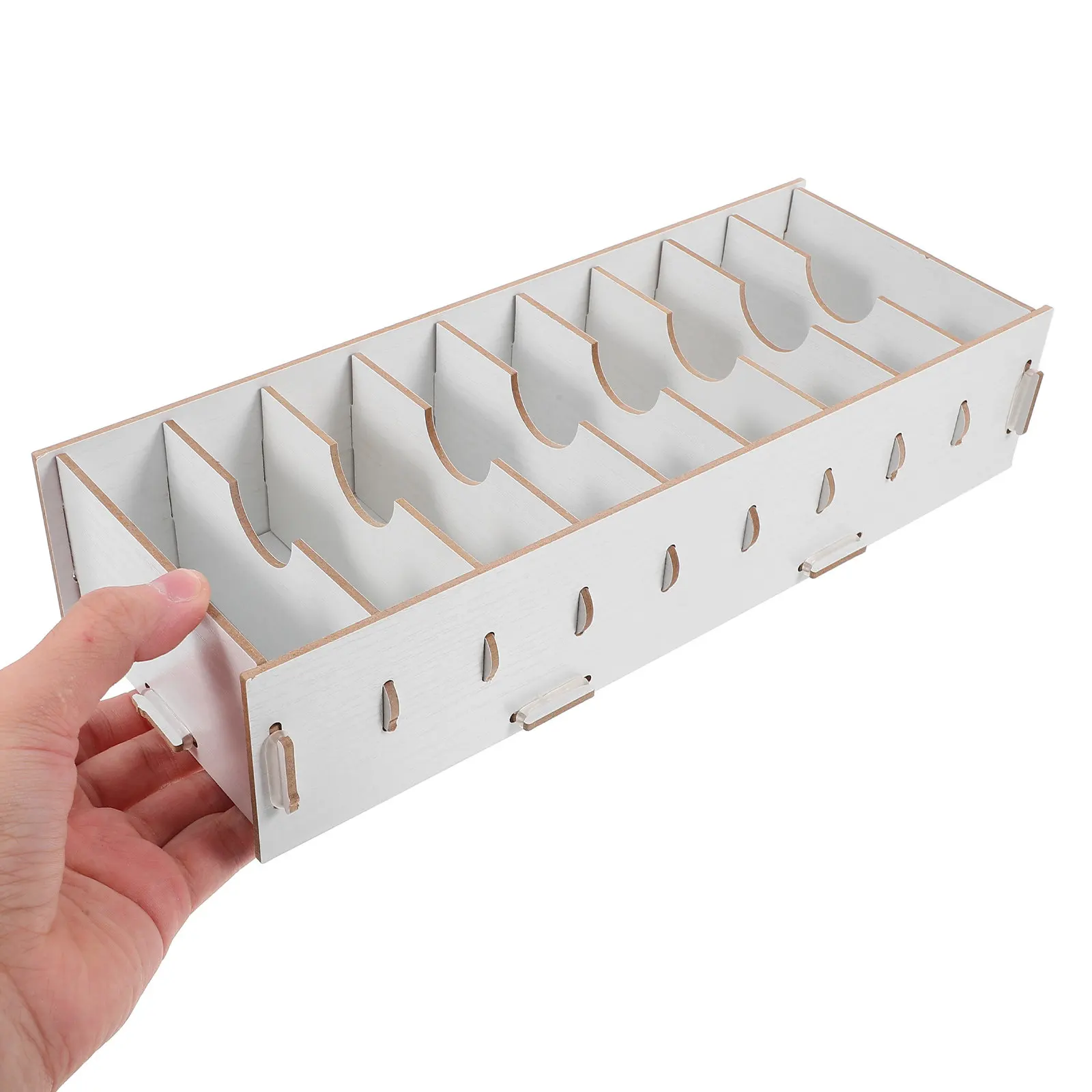 나무 명함꽂이 우아한 화이트 데스크탑 정리함 사무실 접견실 전시회 비즈니스 미팅 대용량