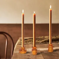 3PCS/set Glass Candlestick Romantic Dining Table Candle Holder,Valentine's Day Colorful Home Decor Anniversary Decoration 3
