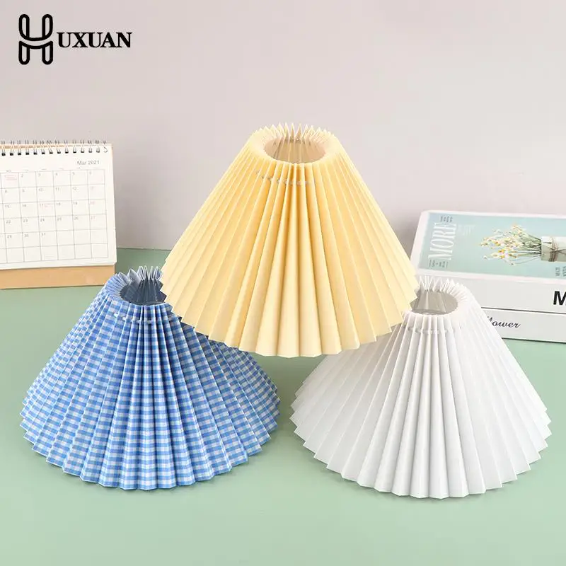 Pleated Lampshade Light Cover Japanese Style Fabric Table Lamp Ceiling Decor Lamp Covers Shades Lighting Accessorie