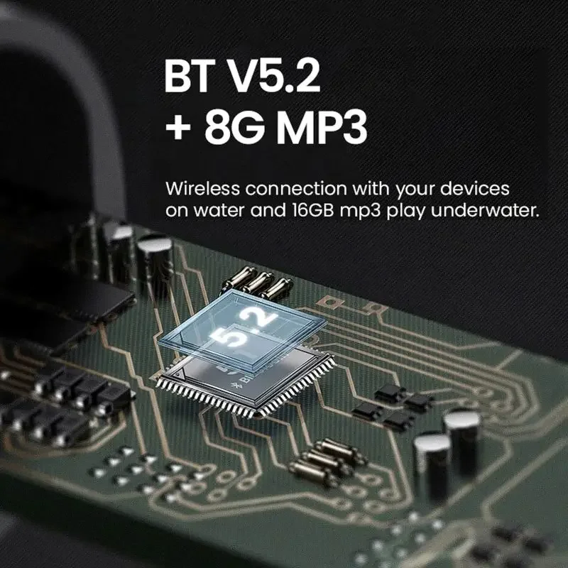 IP68 전체 방수 수영 헤드폰 뼈 전도 BT 머리띠 스포츠 무선 스테레오 IP68 방수 Mp3 메모리 카드