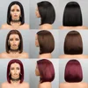 Bob Wig Human Hair 13x4 Hd Lace Front Human Hair Wigs For Black Women Glueless Lace Front Wigs Pre Plucked Pre Cut Straight Bob 5