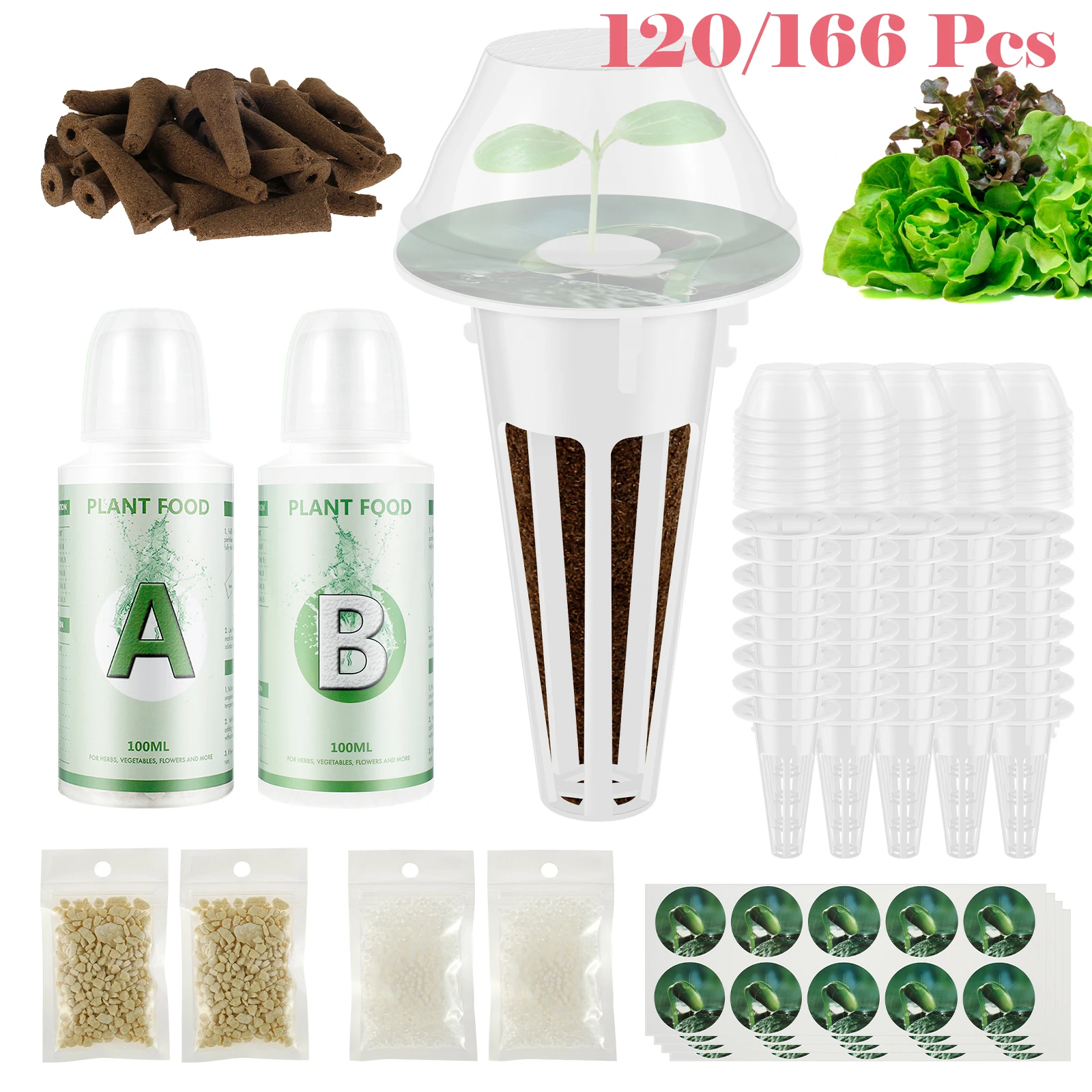 166/50Pcs Seed Pod Kit Reusable Hydroponic Pods Kit Indoor Hydroponic ...