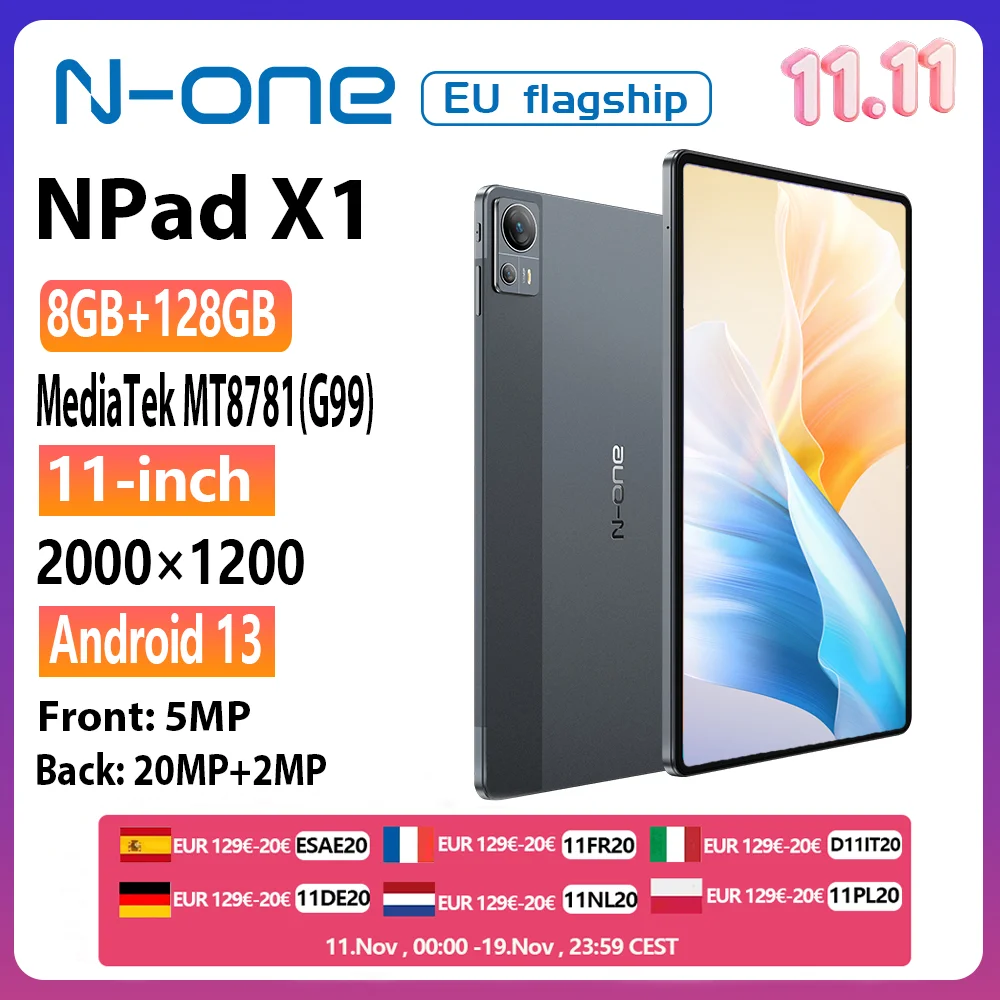 N-one NPad X1 MTK G99 8-Cores Tablet 10.95'' Android 13 Fast Charging 8600mAh MAX 16GB 128GB 2000*1200 FHD 4G LTE Support L1 - AliExpress