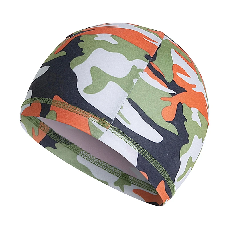 Outdoor Sports Bathing Caps Camo Brimless Turban Beach Hats Summer Swimming Cap Plus Size Adult Ear Protection Long Hair Cover