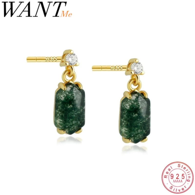 WANTME 패션 기하학적 럭셔리 천연 마노 펜던트 귀걸이 여성을위한 간단한 독특한 매력 파티 쥬얼리
