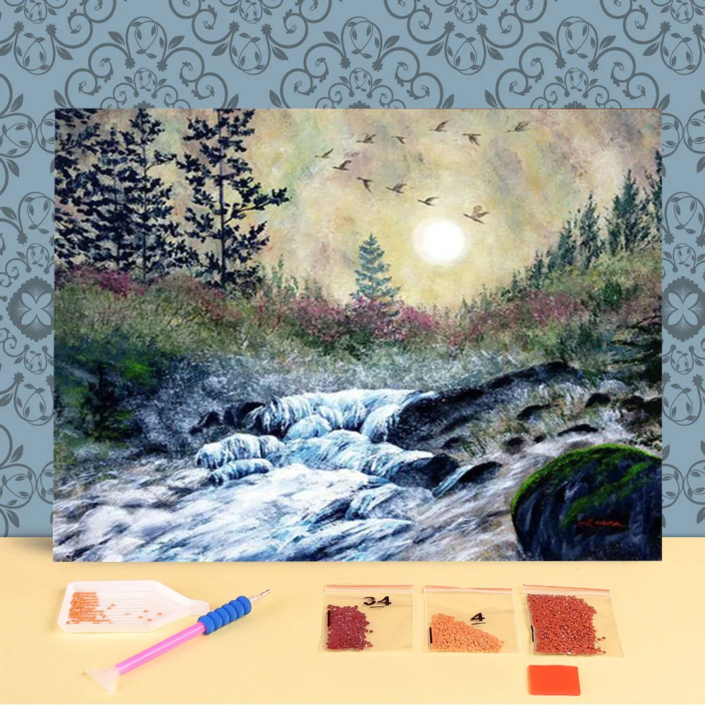 

Winter Scenery DIY Full Diamond Embroidery Diamond Mosaic Diamond Painting Kit Christmas Gift Home Decor Handicraft Wall