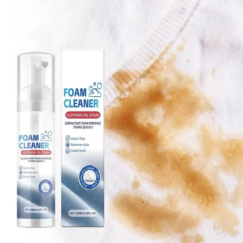 100ml Dry Cleaner Clothing Stain Remover No Wash Foam Cleaning Agent Multi-functional Non-rinse Foam Spray Gentle Dry Cleaner