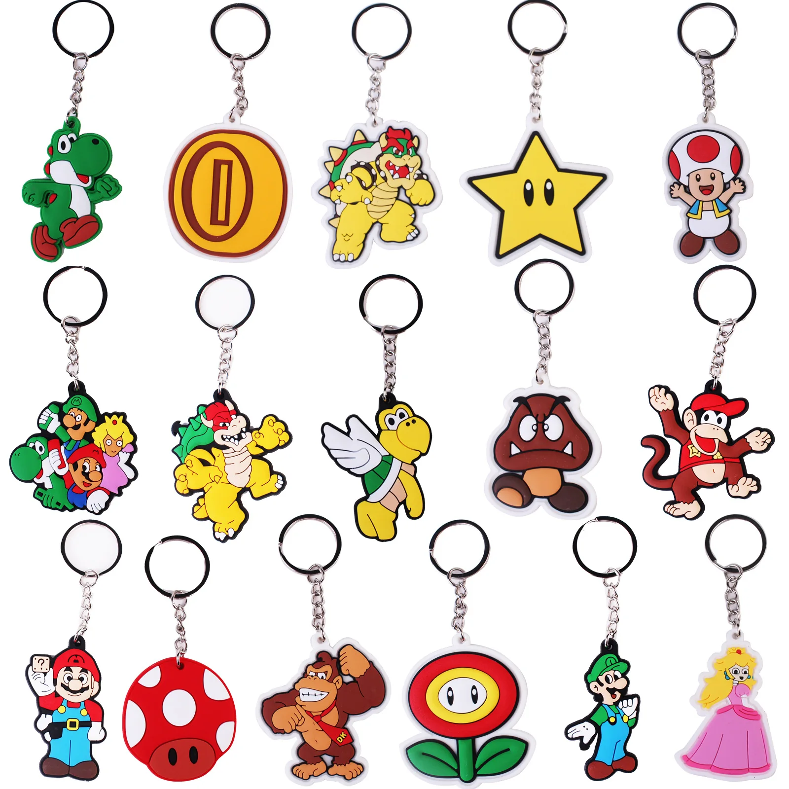 Nieuwe 41 Stijlen Super Mario Pvc Sleutelhanger Cartoon Anime Figuur Schooltas Auto Sleuteltas Hanger Decoratie Pop Kids Vrouwen X-Mas Geschenken