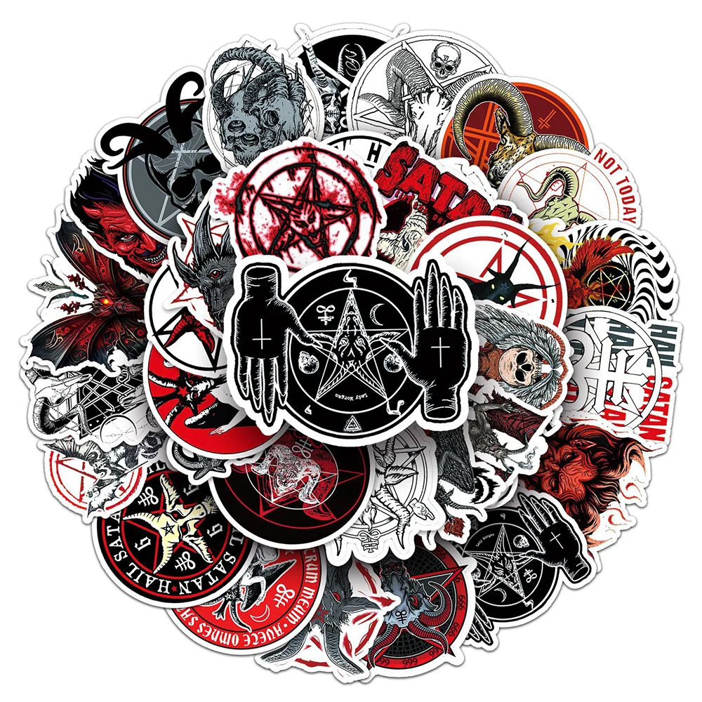 

10/30/50PCS Devil Satan Stickers Gothic Decals Toys Graffiti Laptop Phone Case Skateboard Waterproof Cool DIY Sticker Wholesale