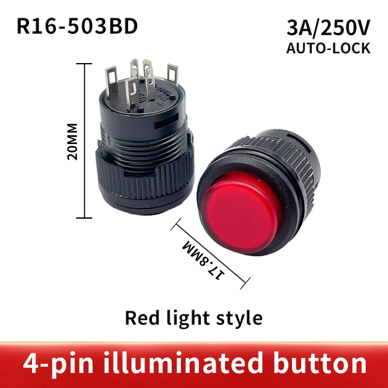 Pulsante Interruttore Metallico 16mm Con LED Blu Ad Anello: Momenta Neo, SPST 1NO, 3-5V DC