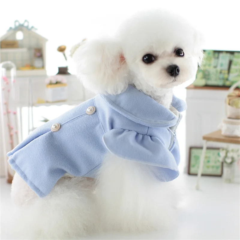 

Woolen Dog Costume Winter Puppy Clothes Coat Jacket Thick Warm Pet Outfits Pomeranian Yorkshire Poodle Bichon Dog Clothing