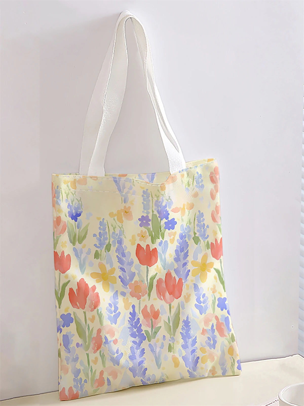 Pattern printed casual handbag, reusable fashionable backpack, multifunctional handbag, canvas shopping bag