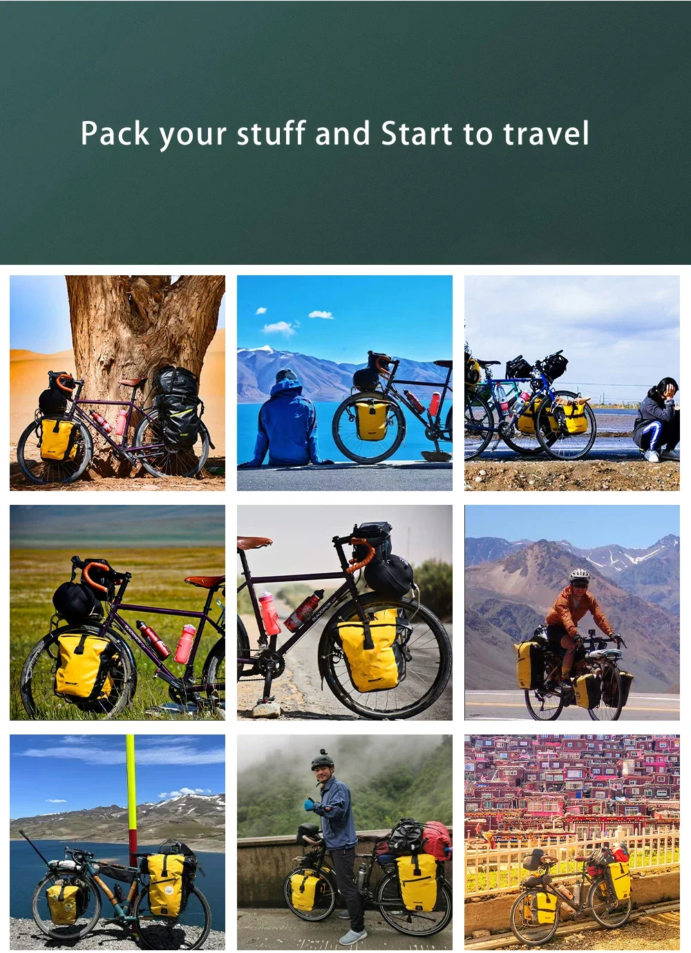 Description Picture 5 of itemRhinowalk Bike Pannier Bag Bike 20L Waterproof Bicycle Back Rack Bag Cycling Storage Trunk Pack Fit MTB&Road Bike 1PC Sale