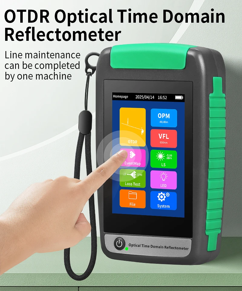 80KM OTDR Fiber Optic Cable Tester Optical Time Domain Reflectometer Support Act