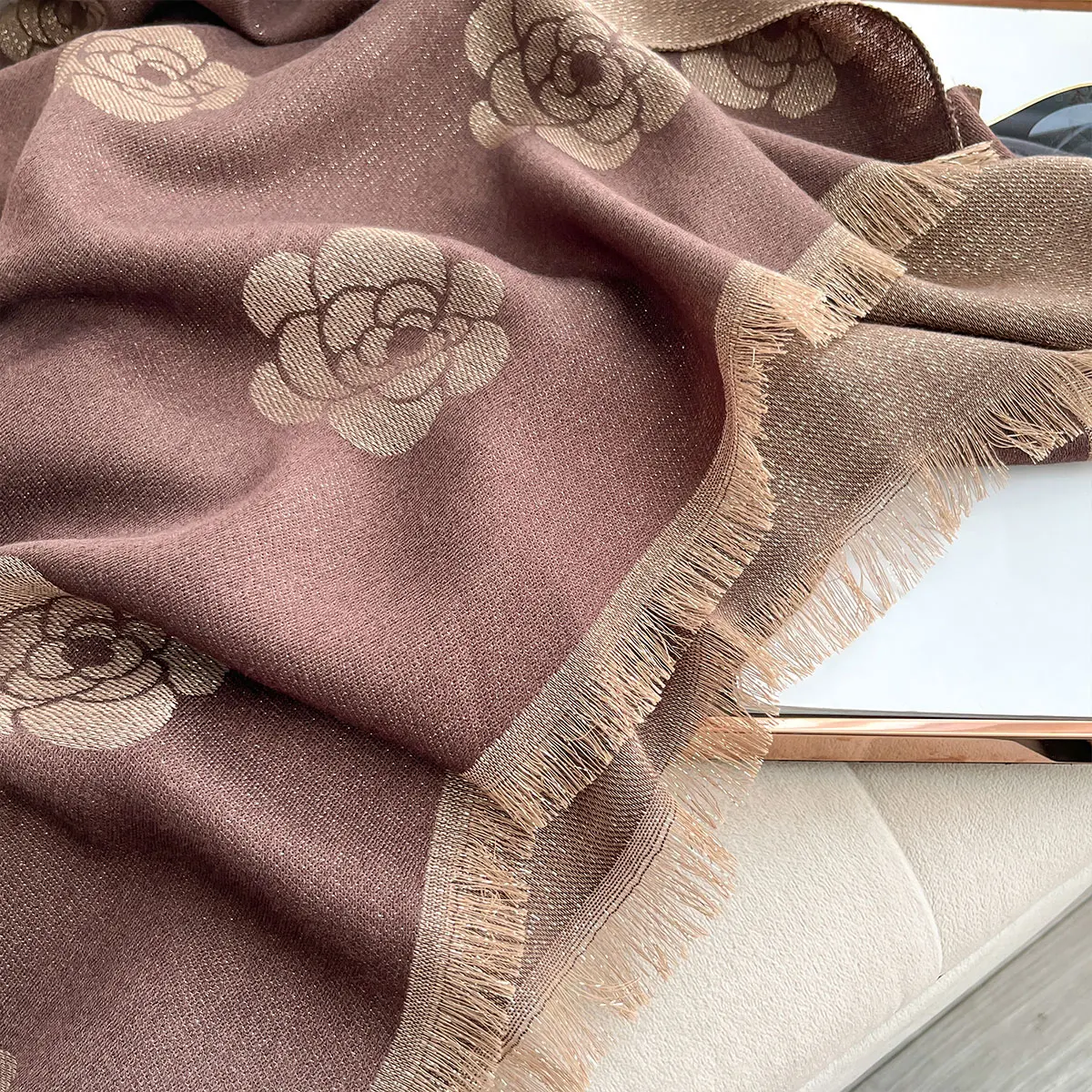 New Ladies Muslim Hijab Golden Thread long Scarf Spring and Autumn Sun Protection Scarf Camellia Shawl Foulard Wrap Headscarf