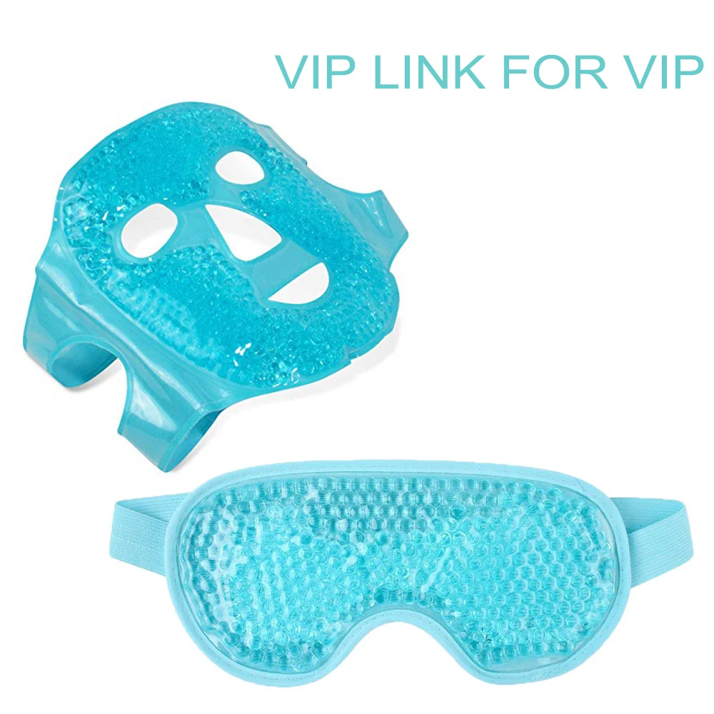 Set Viso Ghiaccio 2 Pezzi: Fascia Elastica E Maschera Raffreddante In Gel E Silicone Per Cura Della Pelle