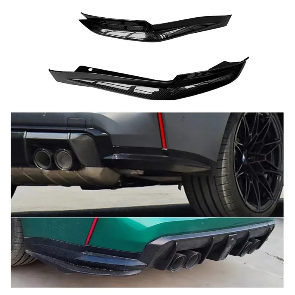 

Genuine Vacuumed Dry Carbon Fiber Car Rear Splitter Aprons for BMW 4Series G82 G83 M4 Rear Bumper Side Separator 2021+