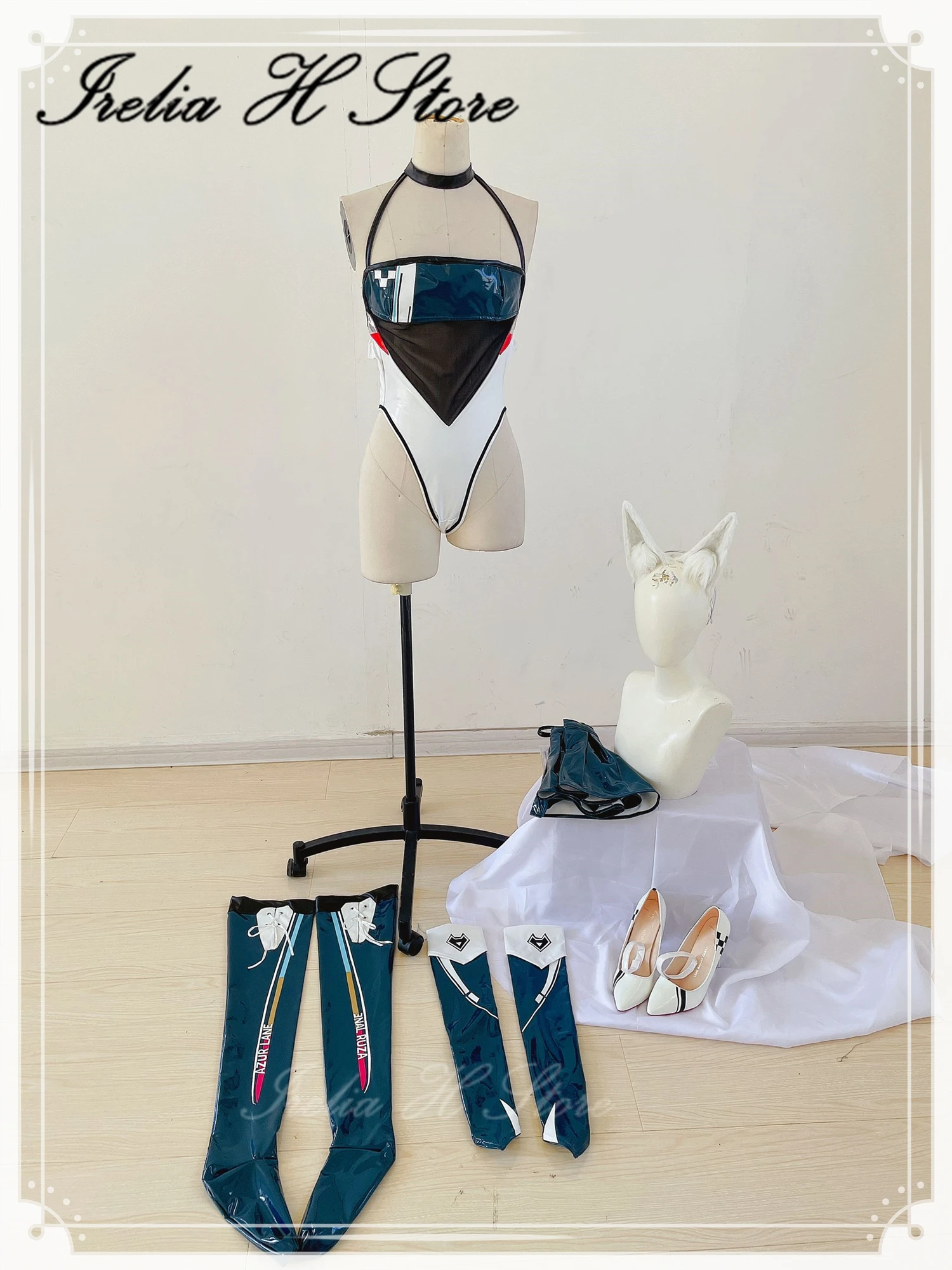 

Irelia H Store, Индивидуальный размер, гонки с лазурными полосками эдн шинано, костюм для косплея, сексуальный женский костюм для косплея