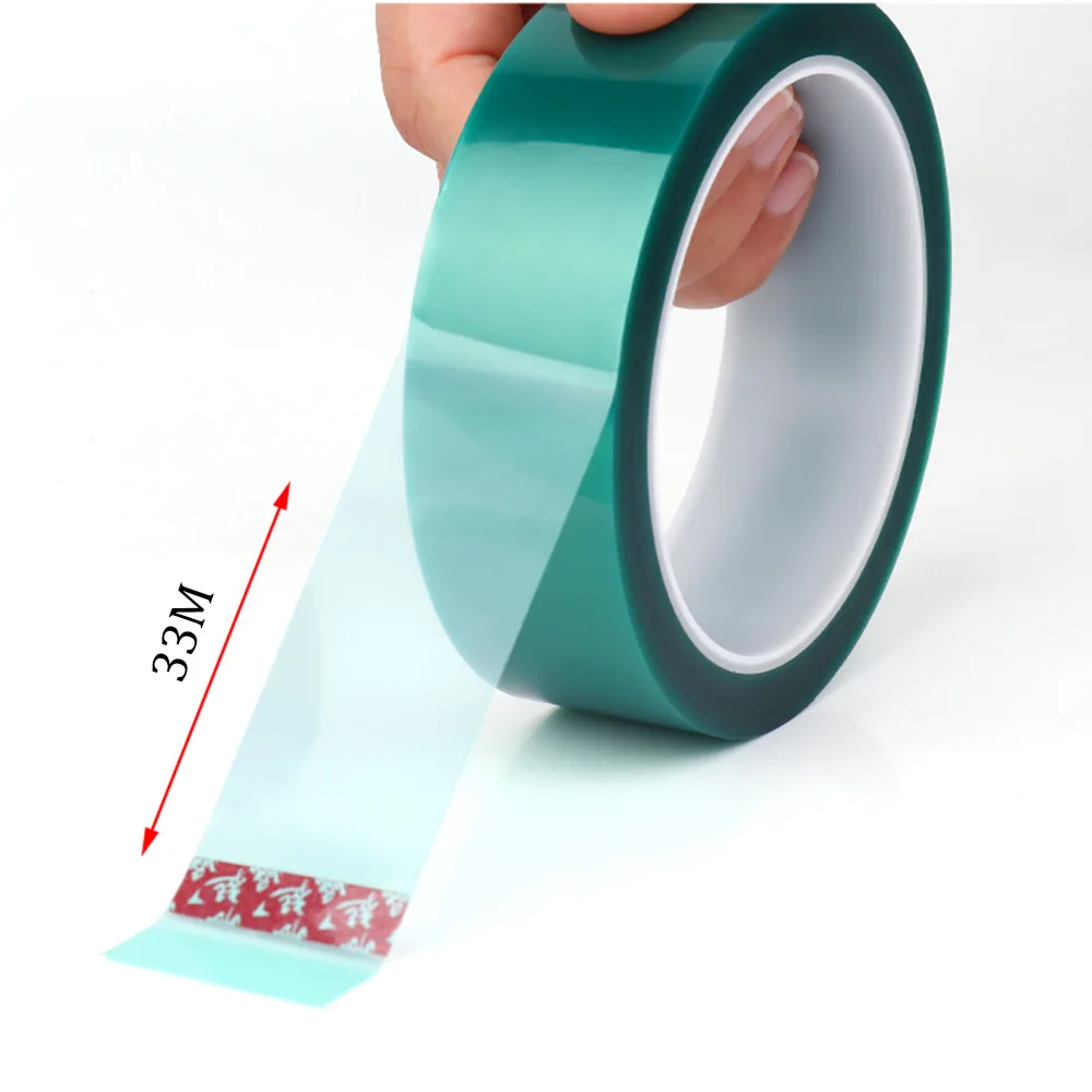 33M Green PET Tape High Temperature Heat Resistant Select Roll Width  5mm~50mm