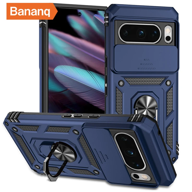 Shockproof Metal Finger Ring Bracket Armor Case with Magnetic Car Holder - Premium Phone Cover
