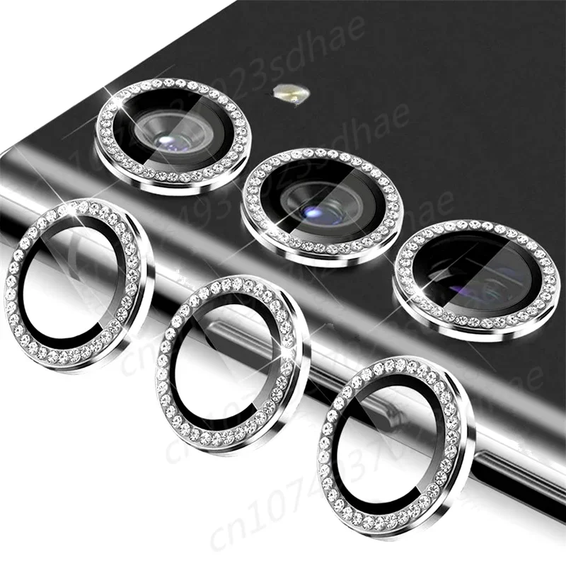 Diamond Tempered Glass Camera Lens Protector with Alloy Ring Cover - 9H Durability