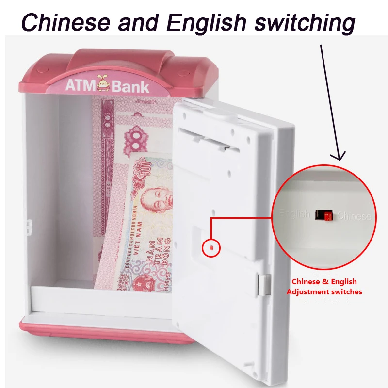 Intelligence Piggy Bank Cash Box Money Fingerprint ATM Machine Children Digital Coins Cash Saving Safe Deposit Toy Kids Gift