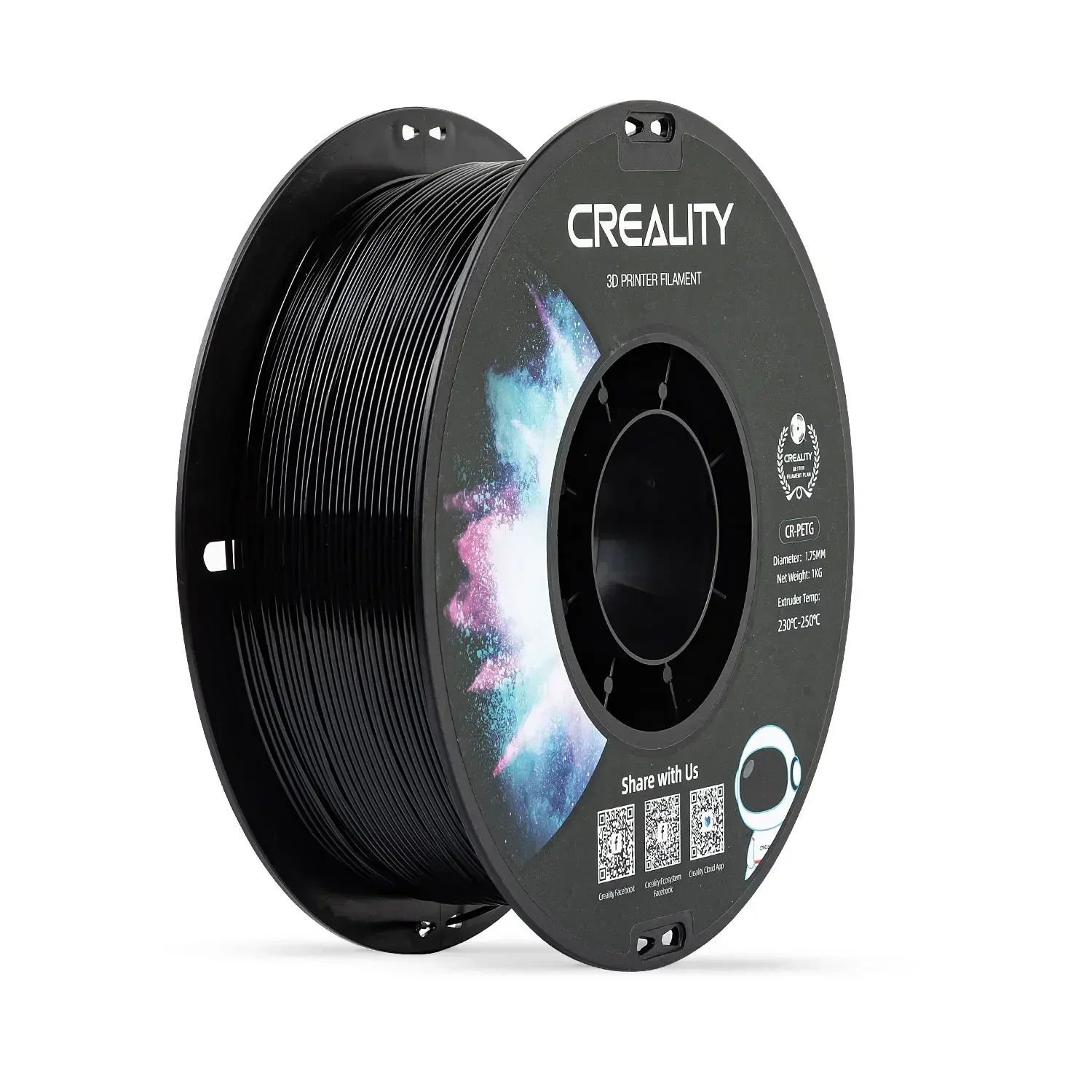 CREALITY 프린터 CR-PETG 필라멘트, 친환경 무취 무독성 우수 고온, 1kg, 1.75mm, 7 가지 색상 선택