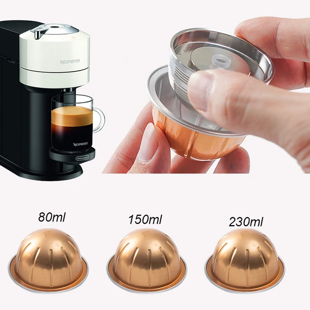 For use only with Nespresso Vertuo Next Vertuoline Reusable Stainless Steel  Capsule Refillable Coffee Filter with