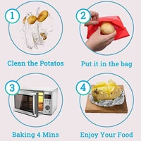 Sac de pommes de terre réutilisable pour micro-ondes, cuiseur de pommes de terre au micro-ondes Express, pot parfait Tag4, poudres au four d'apprentissage 5