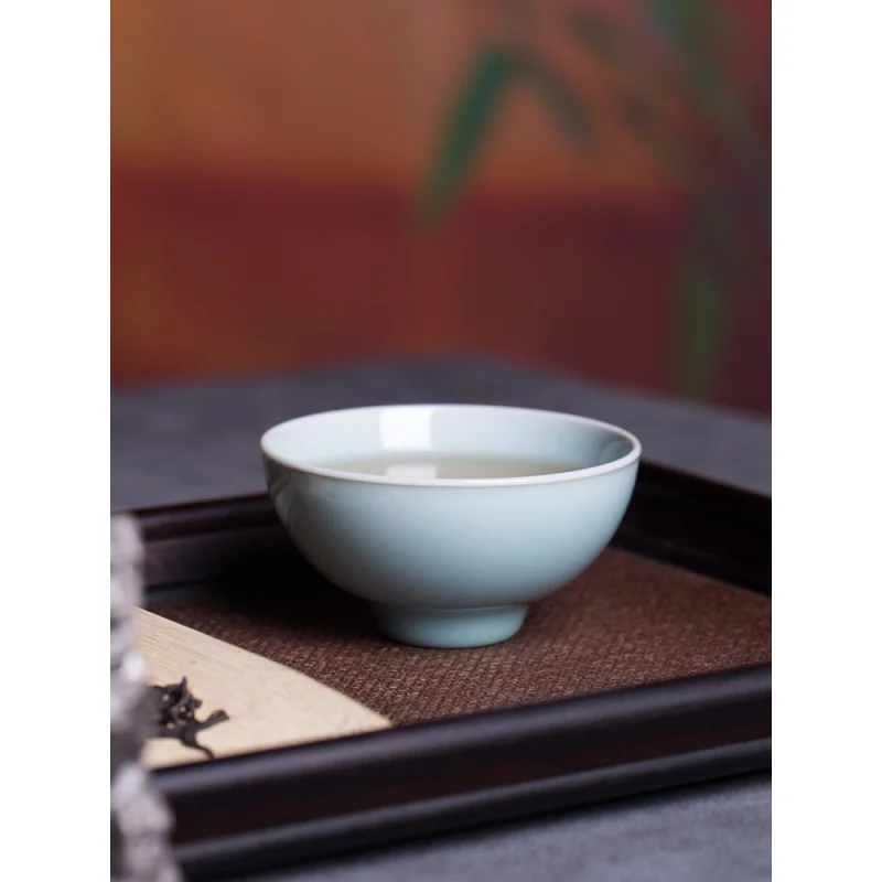 

Longquan Celadon Authentic Master Cup Single Cup Xu Jun Pure Handmade Kung Fu Tea Set High-Grade Ceramic Tea Tasting Cup